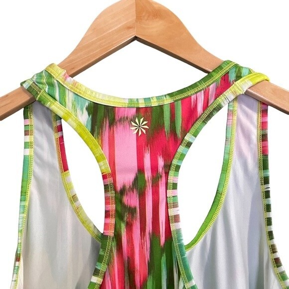 Athleta Top Wailea Chi Racerback Running Tank Tropical Multicolor Womens Size XS - Picture 5 of 9